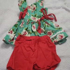 Ricrac & Ruffles 2 piece floral set Size 5 - Picture 1 of 2