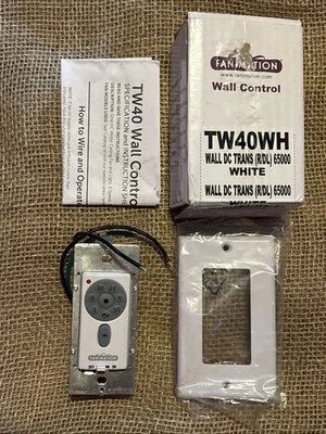 Fanimation TW40WH 6 Speed DC Reversible Fan and Light Wall Control New Ugly Box - Image 1 of 4