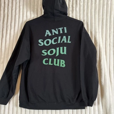 Anti Social Soju Club Black Hooded Graphic Sweatshirt XL - Image 1 of 4