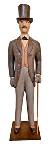 24" Sarreid Italy Victorian Carved Wood Brass Folk Art Sculpture Statue Vtg Mcm - Picture 1 of 20