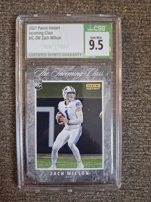 2021 Panini Instant NFL Zach Wilson Incoming Class Rookie RC #/3109 CSG 9.5 - Image 1 of 2