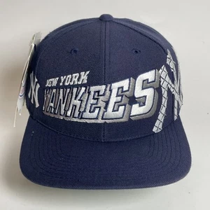 Vintage New York Yankees Hat Cap Snapback Sports Specialties Grid NYY Dead Stock - Picture 1 of 19