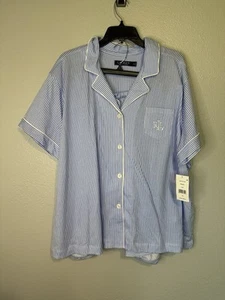 LAUREN RALPH LAUREN Bingham Bermuda 2-Piece Striped Pajama Set Women’s 3XL - Picture 1 of 6