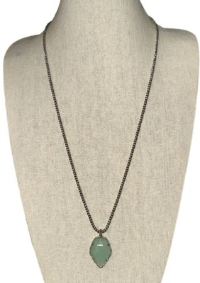 Collar Colgante Kendra Scott Calcedonia Largo Tono Plata Foto 1 de 4