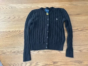 Ralph Lauren size 5 button up Black cable Knit Sweater - Picture 1 of 4