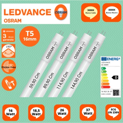 Tubo LED T5 120/150 3000K/4000K 16W-37W - Immagine 1 di 3