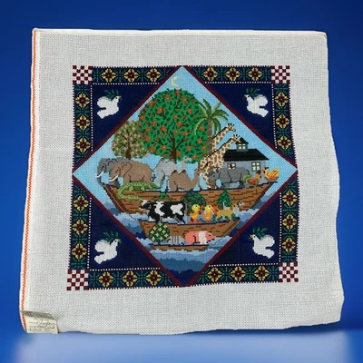 Susan Treglown Hand Painted Needlepoint Canvas - Noah's Ark  13 x 13 - Image 1 of 4