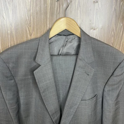 Jos A Bank 2 Piece Suit Mens 44R 38x29 Olive Green Multicolor Plaid 100% Wool - Image 1 of 4