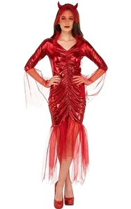DISFRAZ DE HALLOWEEN DE SATANÁS NOVIA DIABLO ROJO PARA MUJER ADULTA - Imagen 1 de 2