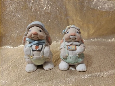 Dreamsicles Querubín Conejo Conejo Niño y Niña Estatuillas Kristin Haynes 1991 Pascua Foto 1 de 4