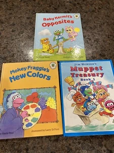 Vintage Jim Henson Hardcover Book Lot~Fraggles~Kermit~Muppet Treasury Book 1 - Picture 1 of 11