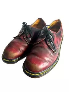 Vintage Dr Marten Cherry Red Shoes Size 6 Men Loafer Oxford Made In England Rare - Picture 1 of 6