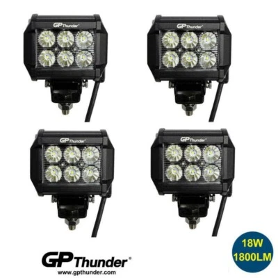 4x 4inch 18W LED Work Light Bar Flood Pods Offroad Driving Fog Lamp Boat SUV ATV - Image 1 of 4