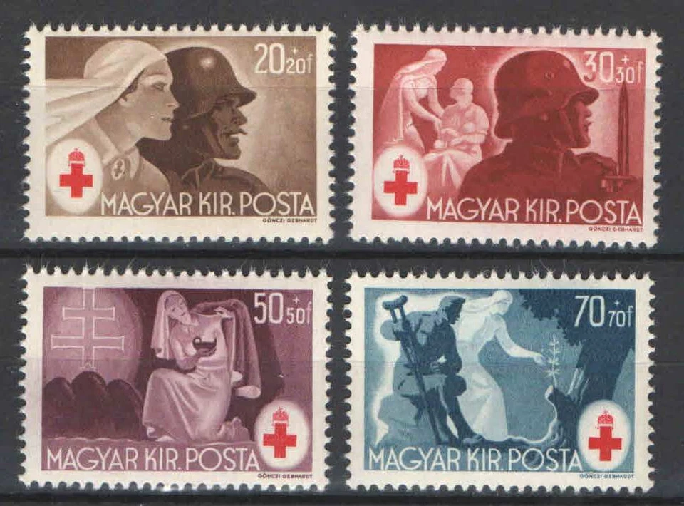 Hungría 1944. Juego Cruz Roja MNH (**) Michel: 749-752 Foto 1 de 1