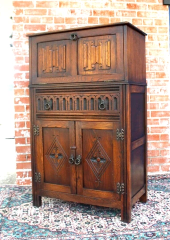 English Antique Bar Cabinet Cover