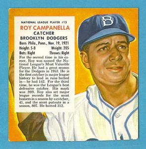 1954 Red Man Baseball Card National League #13 Roy Campanella, Dodgers (EX+) LB3 - Picture 1 of 2
