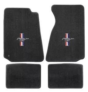 NEW! 1994 - 2004 Ford Mustang Gray Floor mats with Logo Set of 4 Carpet RWB Logo - Picture 1 of 11