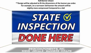 State Inspection Banner – Durable Vinyl Sign for Vehicle Inspections – Business - Picture 1 of 6