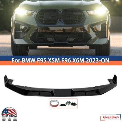 For BMW F95 X5M F96 X6M 2023-ON Gloss Black Front Bumper Splitter Spoiler Lip Foto 1 de 4