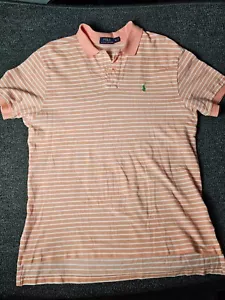 Ralph Lauren Polo Orange and White Striped Shirt Size XL Two Button -- af - Picture 1 of 7