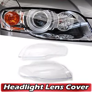 Pair Headlight Headlamp Lens Cover Clear Lens For Audi A4 B7 2005 2006 2007 2008 - Bild 1 von 9