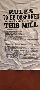 LINEN TEA TOWEL RULES OF THE MILL Creased due to poor storage UNUSED 70 x 50cm - Picture 1 of 4