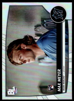 2023 Topps Big League SILVER FOIL Max Meyer Rookie Miami Marlins #206 R49 - Image 1 of 2