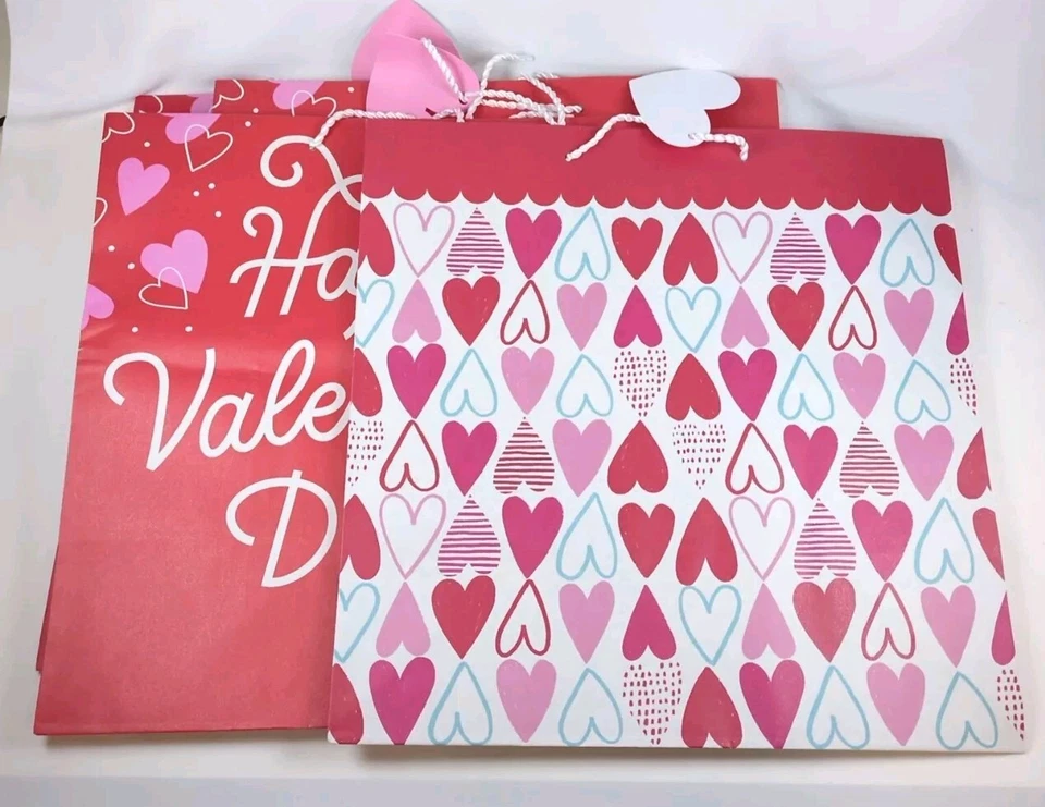 Bulk Wholesale Lot Valentine's Day Hallmark Large Gift Bags - 4 Bags Total - Image 1 of 3