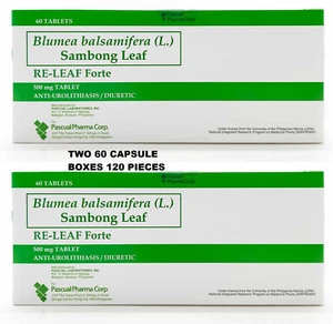 2x 60 (120) Capsule/Tablet Boxes Of Sambong Releaf 500mg Freshest Inventory - Picture 1 of 7