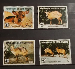 REPUBLIQUE DE COTE-D'IVOIRE 1985 WILD ANIMALS- WWF BANDED DUIKER SET MNH - Picture 1 of 1