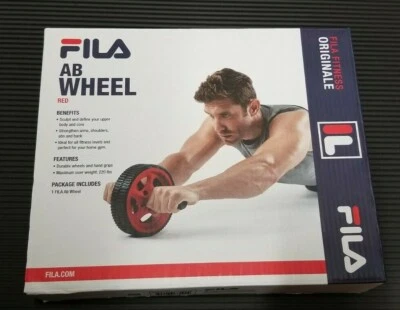FILA Fitness Red AB WHEEL Abdominal Roller Core Exercise Home Gym Strength *NEW* - Image 1 of 2