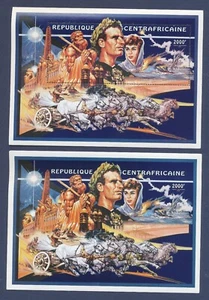 REPUBBLICA CENTRAFRICANA - Sc 1099 perf & imperf S/S - MNH -Charlton Heston --c - Foto 1 di 1