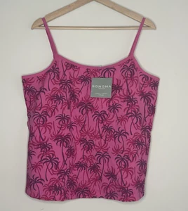 NUEVO Top de palmera rosa Sonoma talla 2X con soporte de sujetador correa de espagueti informal - Imagen 1 de 6