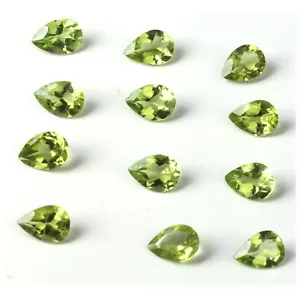 Piedra preciosa suelta AAA facetada corte pera peridoto natural para hacer todo tipo de joyas - Imagen 1 de 24