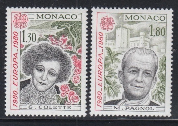 MONACO Colette & Marcel Pagnol MNH set - Image 1 of 1
