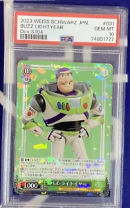 2023 blanco negro Disney 100 Japón Buzz Lightyear PSA 10 GEMA COMO NUEVO Toy Story - Imagen 1 de 1