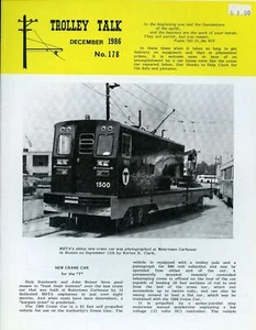 Trolley Talk Magazine December 1986 No 178 New crane car for the "T" - Picture 1 of 2