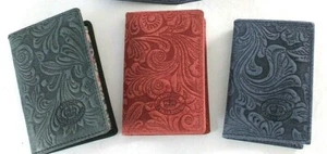 RFID Embossed Leather Travel Pass Credit Card Holder Oyster Train Tram Cards - Picture 1 of 10