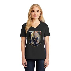 Women's Vegas Golden Knights    Spangles ladies v neck T shirt lots of sparkle