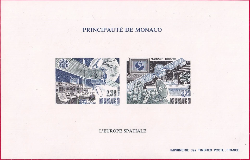 Monaco Bloc spécial gommé n°14a** non dentelé, timbre n°1768/1769 Europa 1991 - Image 1 of 1