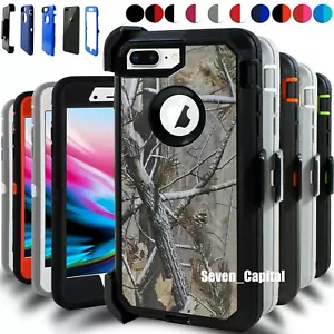 For iPhone 6 7 8 Plus Shockproof Rugged Case With Belt Clip & Screen Protector - Picture 1 of 26