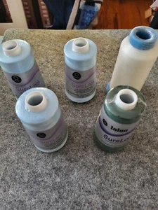 Set of 5 new spools polyester thread embroidery machine and clear - Picture 1 of 1