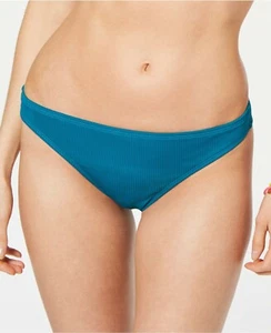 California Waves Juniors Medium Ribbed Hipster Bikini Swim Bottoms Ruched 1142 - Picture 1 of 6