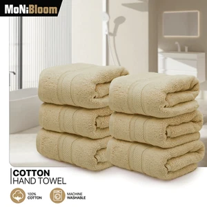 100% Cotton Soft Hand Towels Set 6 Pack 16"x28" Highly Absorbent 600 GSM Towels - Picture 1 of 12
