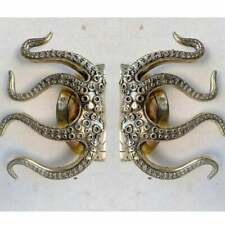 pair OCTOPUS Solid 100% Brass hand POLISHED Door PULL HANDLE 9" high aged B