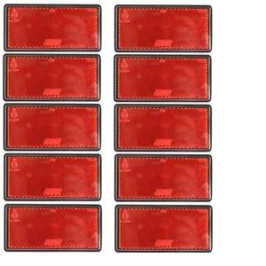 Rot großer Rückreflektor 10er-Pack Anhänger Zaun Torpfosten selbstklebend TR212 - Bild 1 von 1