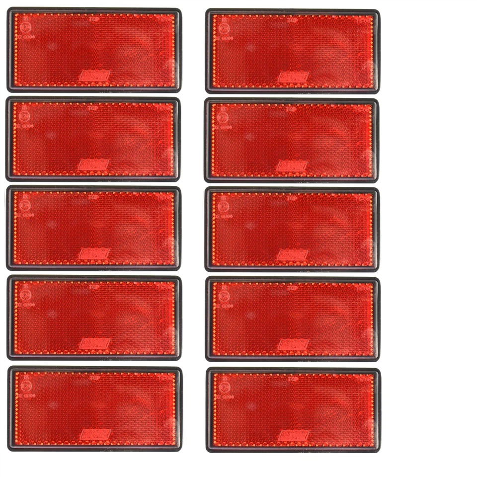 Red Large Rear Reflector 10 Pack Trailer Fence Gate Post Self-Adhesive TR212 - Image 1 of 1