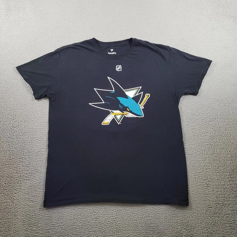 San Jose Sharks Shirt Mens Extra Large Black Fanatics 88 Burns NHL Sportswear Cover