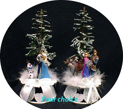 FROZEN Disney Wedding Birthday Cake Topper Elsa Hans Olaf OR Anna Kristoff Sven - Image 1 of 4