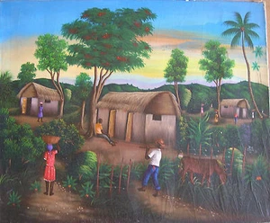 Vintage Gemälde des haitianischen Künstlers Jean Walton - Bild 1 von 2